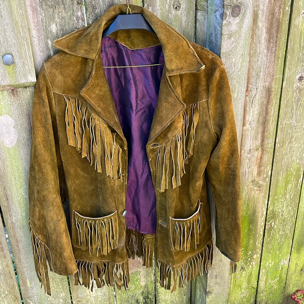 Vintage Suede Fringe Leather Jacket